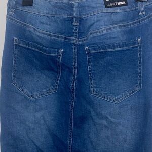 Distressed Denim Skirt